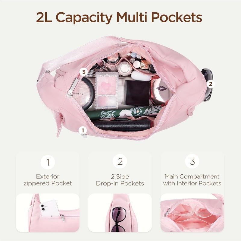Babysun Mini Shoulder Bag Women Nylon Crescent Bag Underarm Shoulder Purse Women's Shoulder Handbags Small Tote Bag - Image 3